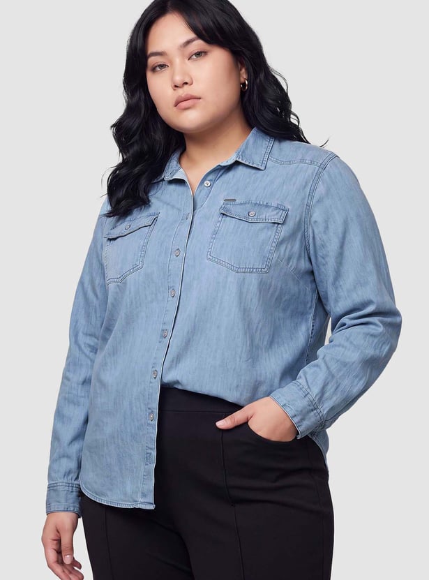 Women Regular Fit Denim Shirt