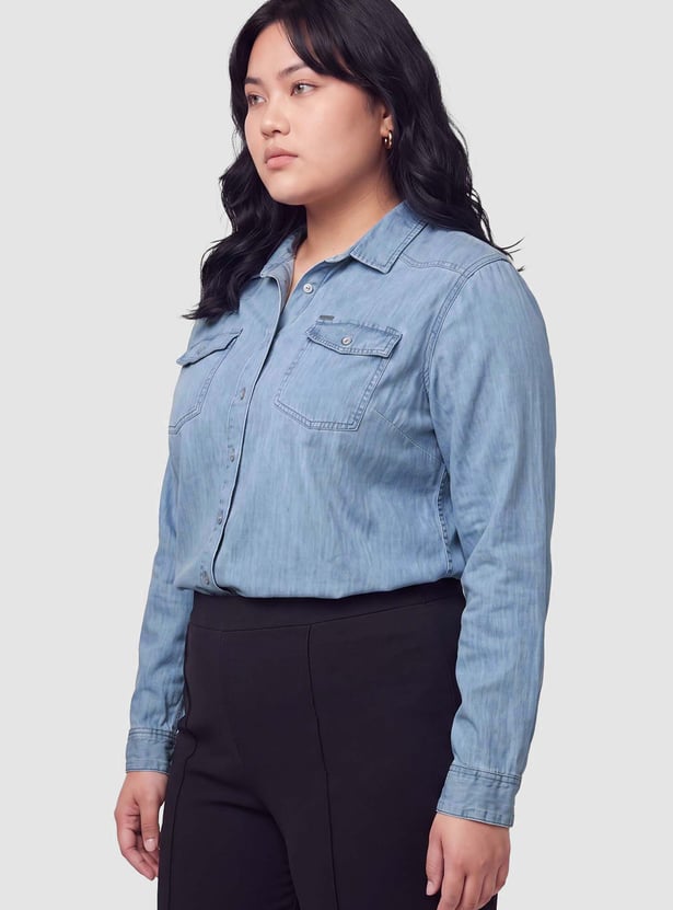 Women Regular Fit Denim Shirt