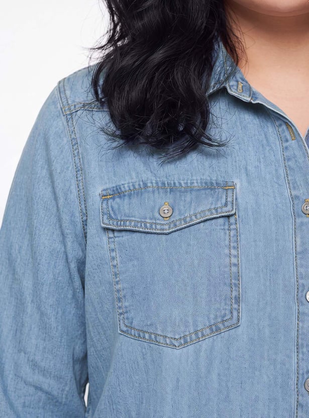 Women Regular Fit Denim Shirt