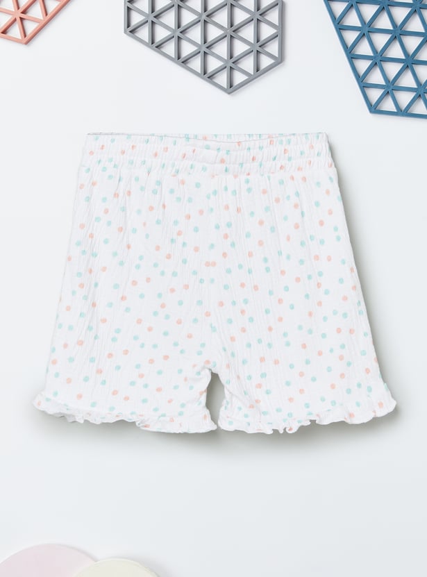 Girls Floral Applique Shorts Set