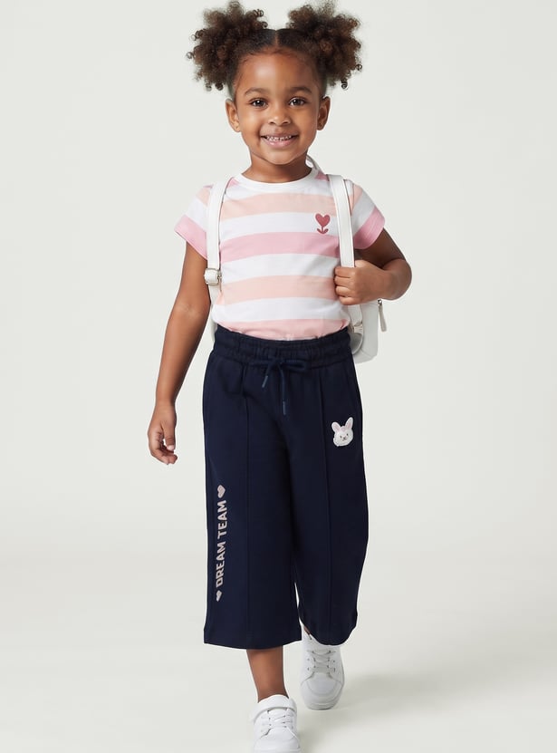 Girls Bunny Applique Joggers