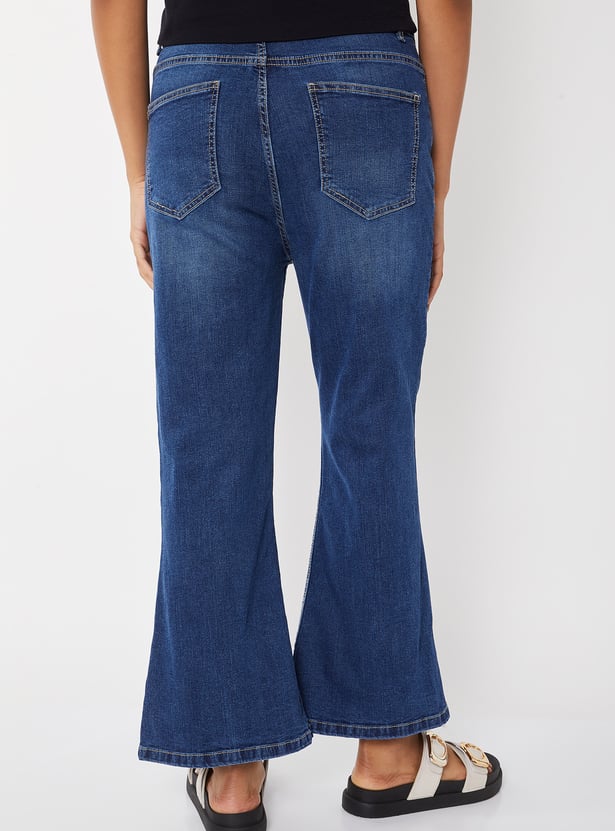 Women Washed Mid-Rise Jeans