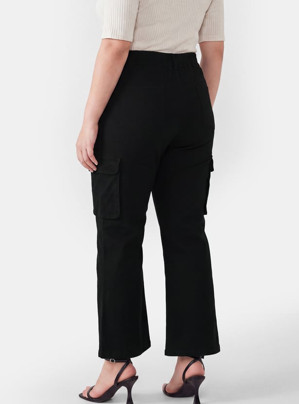Men Solid Cargo Jeans