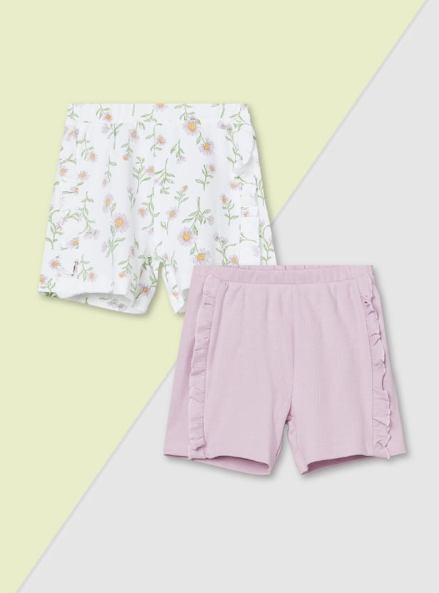 Girls Printed Shorts - Pack of 2