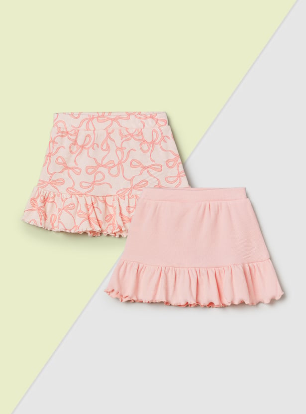 Girls Printed Skirt - Pack of 2