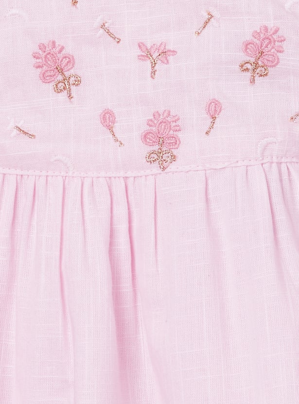 Girls Embroidered Shorts Set