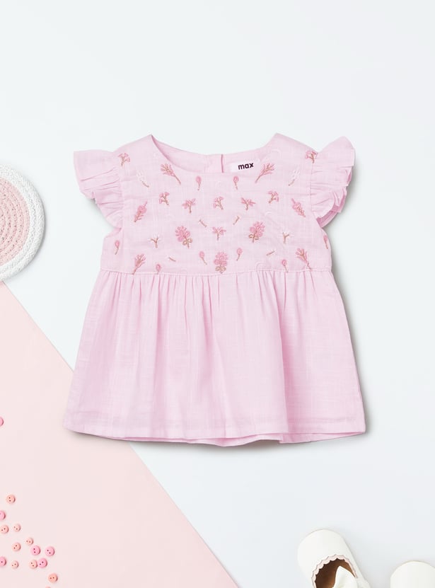 Girls Embroidered Shorts Set
