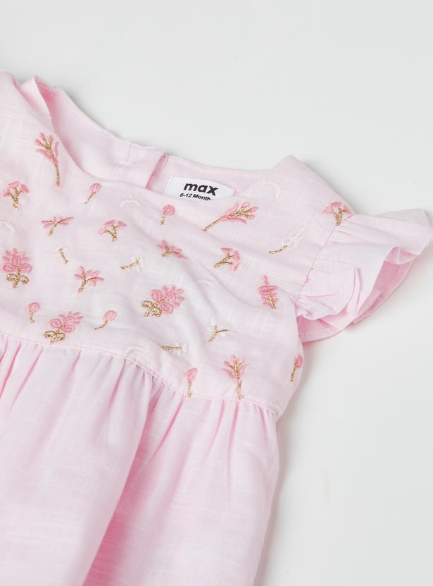 Girls Embroidered Shorts Set