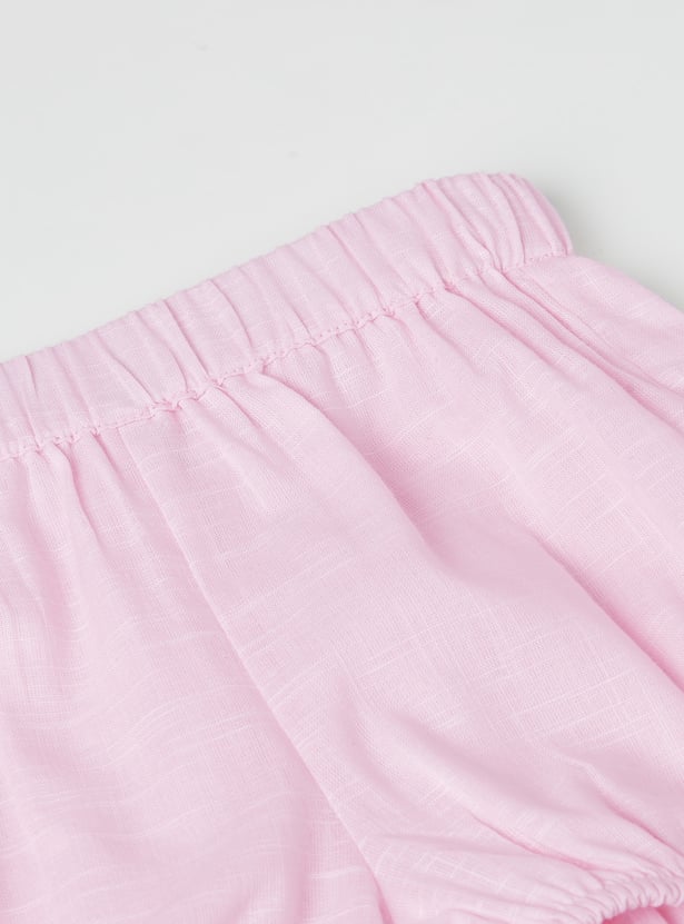 Girls Embroidered Shorts Set