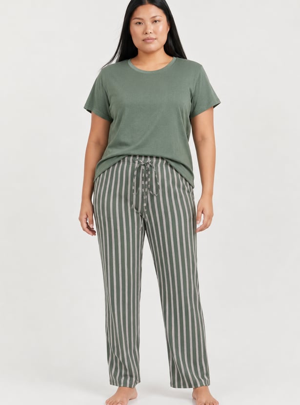 Women Striped PJ Set