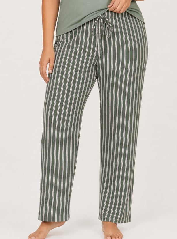 Women Striped PJ Set