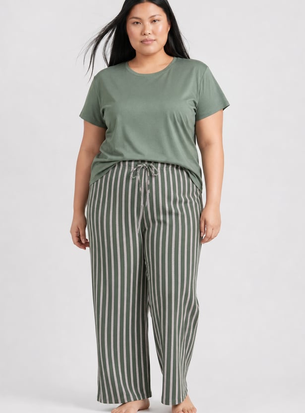 Women Striped PJ Set