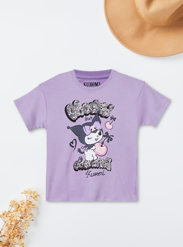 Girls Kuromi Print T-shirt