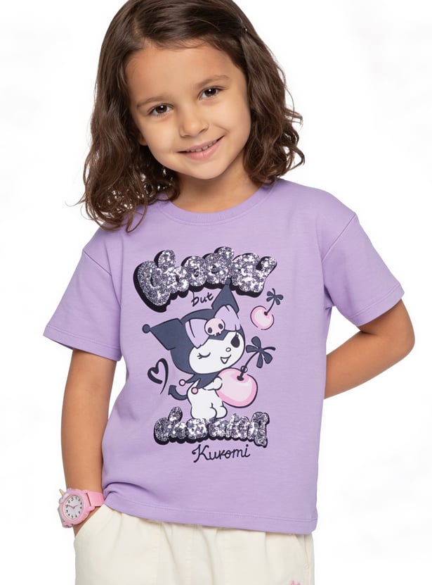 Girls Kuromi Print T-shirt