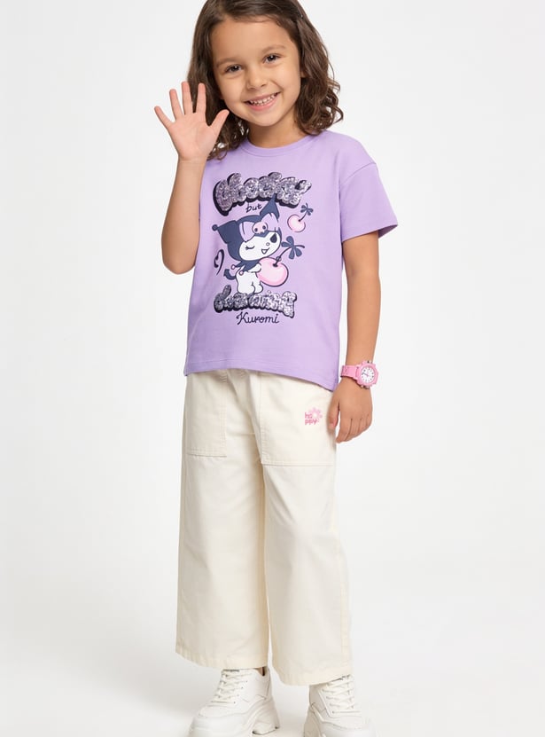 Girls Kuromi Print T-shirt