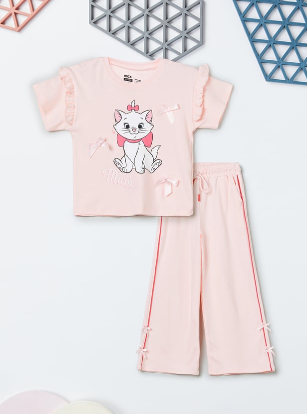 Girls Marie Character Print Trousers Set