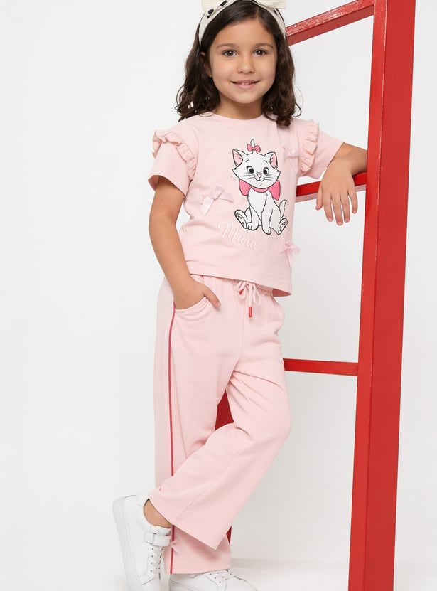 Girls Marie Character Print Trousers Set