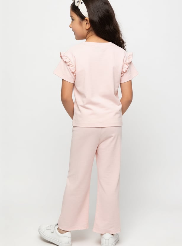 Girls Marie Character Print Trousers Set