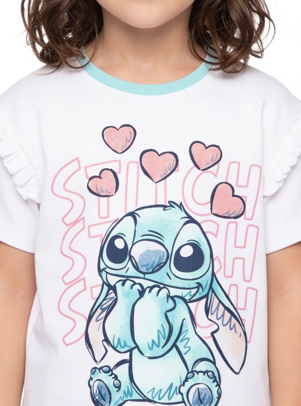 Girls Stitch Character Print Trousers Set