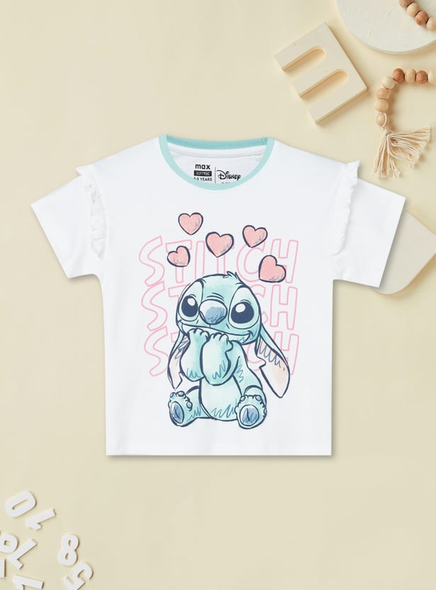 Girls Stitch Character Print Trousers Set