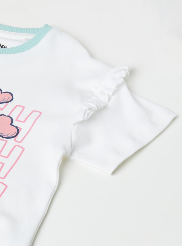 Girls Stitch Character Print Trousers Set