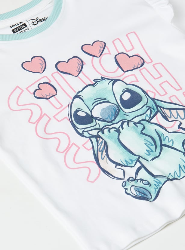 Girls Stitch Character Print Trousers Set