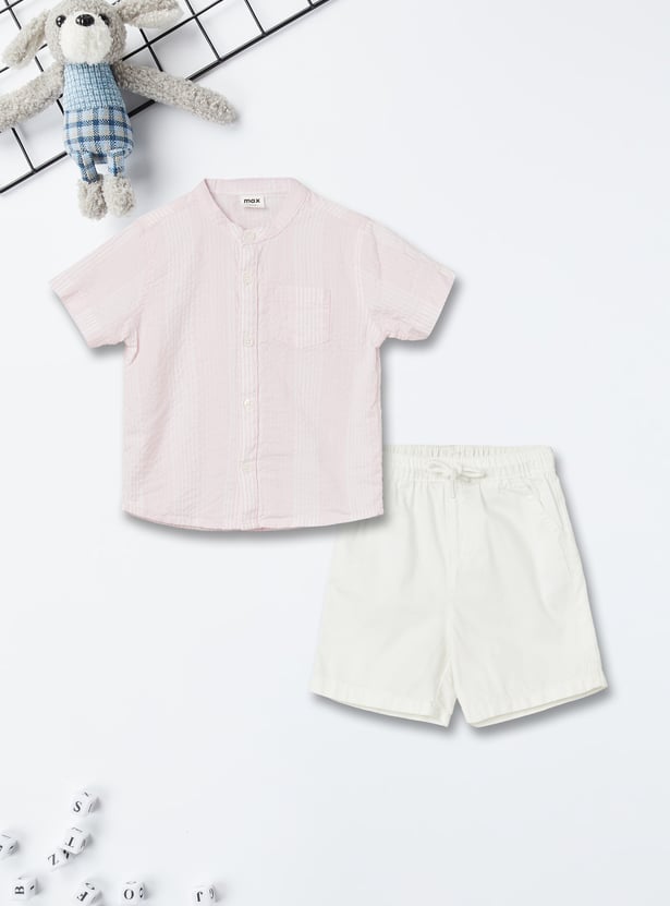 Boys Striped Shorts Set