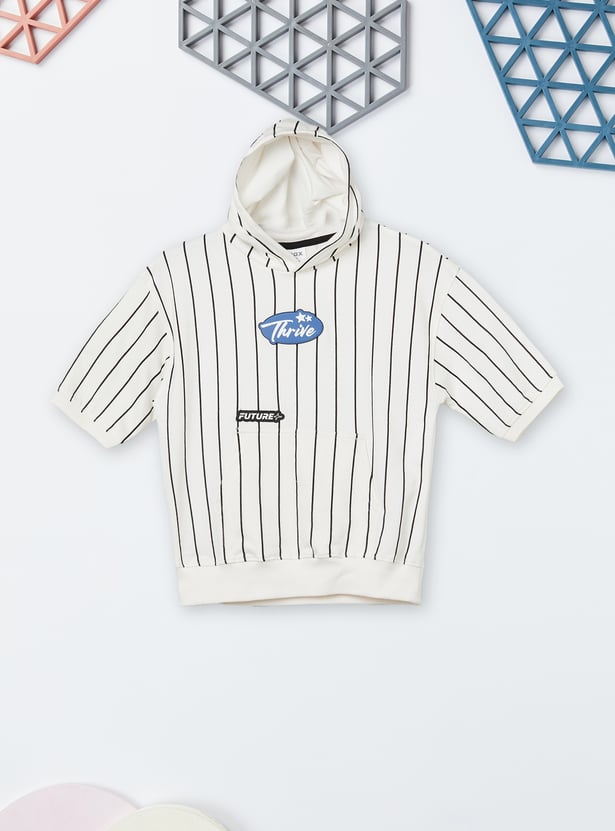 Boys Striped Hooded T-shirt