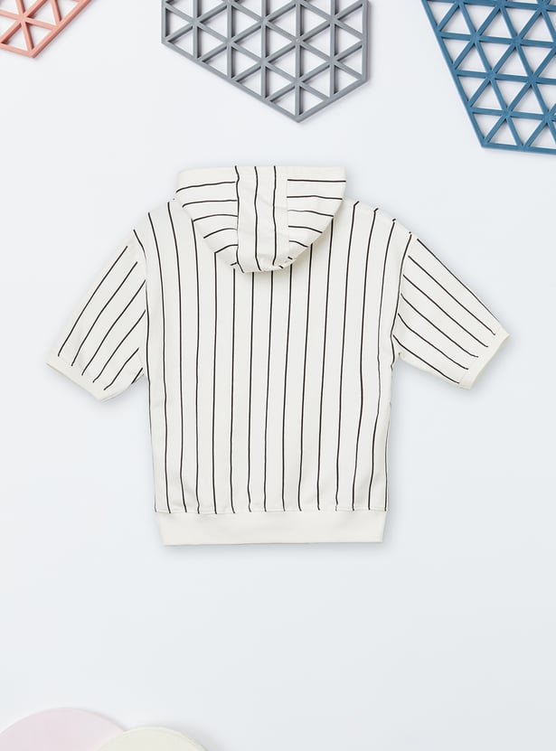 Boys Striped Hooded T-shirt