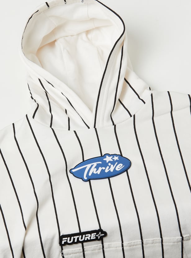 Boys Striped Hooded T-shirt