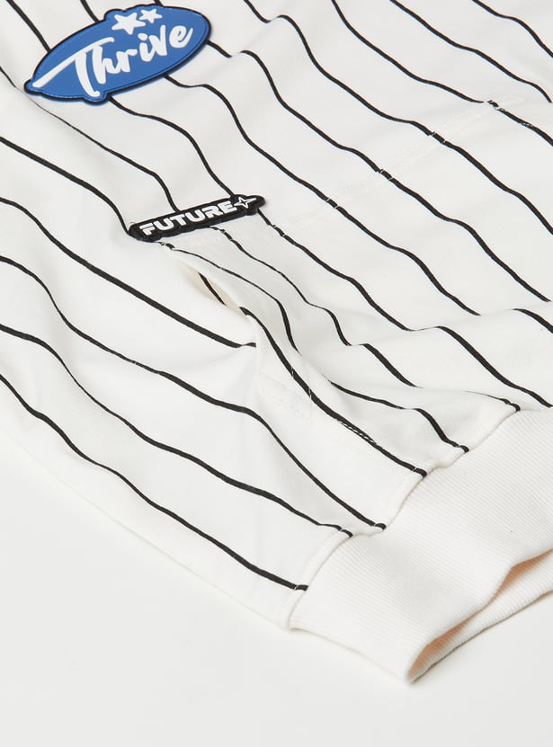 Boys Striped Hooded T-shirt