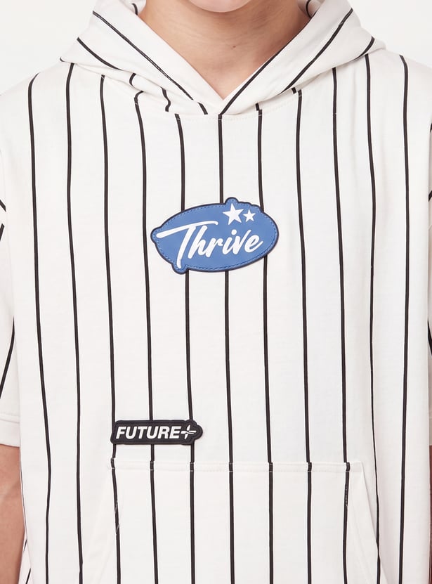 Boys Striped Hooded T-shirt