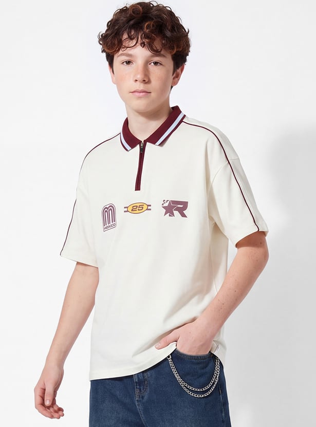 Boys Printed Polo T-shirt