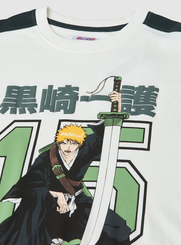 Boys Oversized Ichigo Kurosaki Print T-shirt
