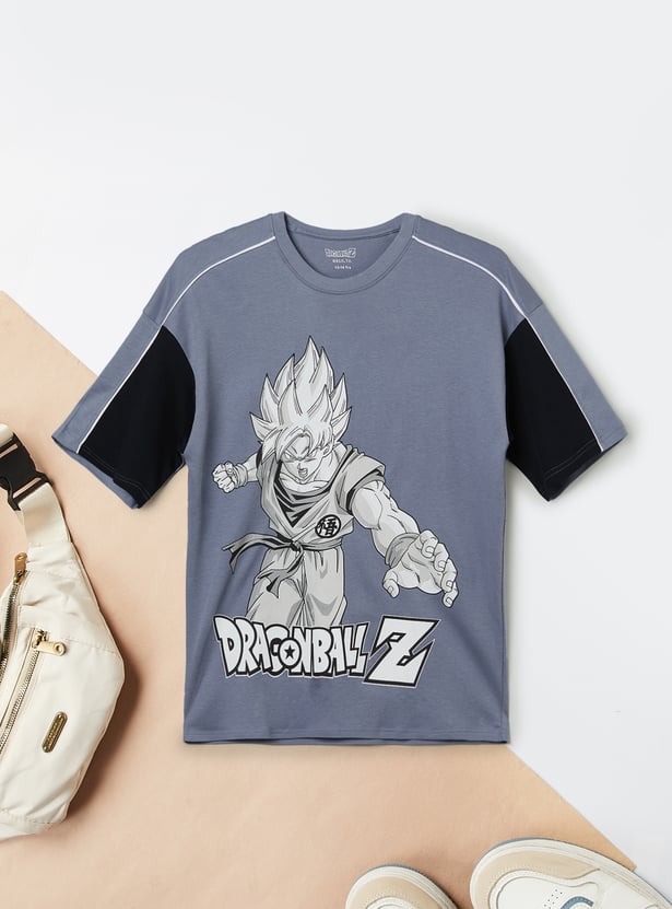 Boys Oversized Dragon Ball Z Printed T-shirt