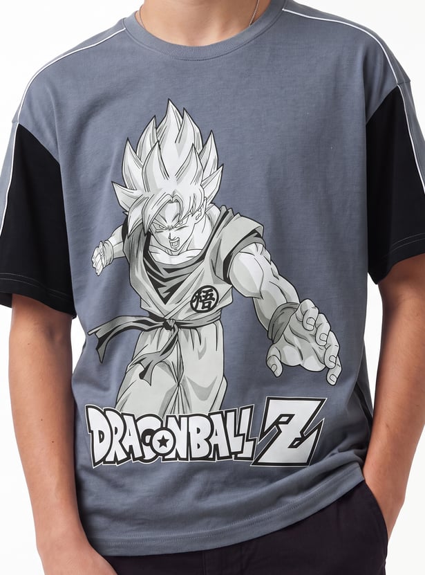 Boys Oversized Dragon Ball Z Printed T-shirt