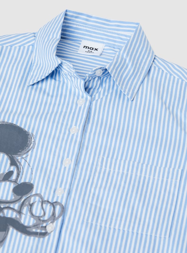 Girls Mickey Striped Shirt