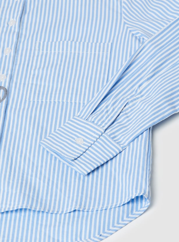 Girls Mickey Striped Shirt