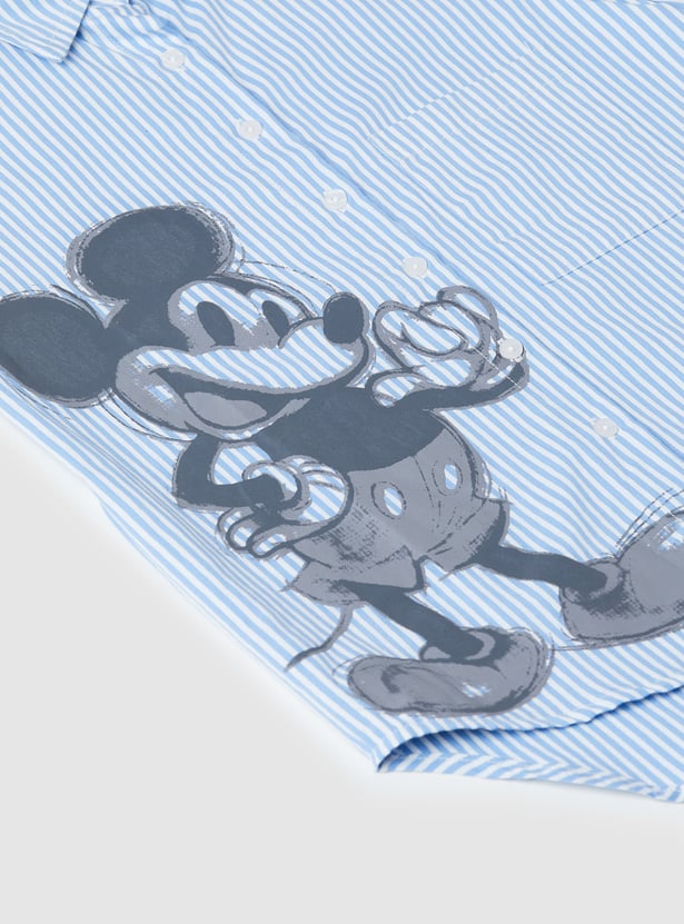 Girls Mickey Striped Shirt