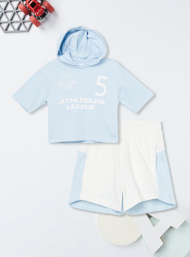 Girls Solid Shorts Set