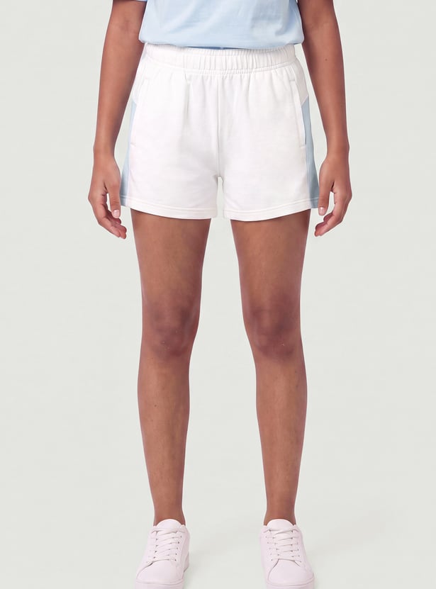 Girls Solid Shorts Set
