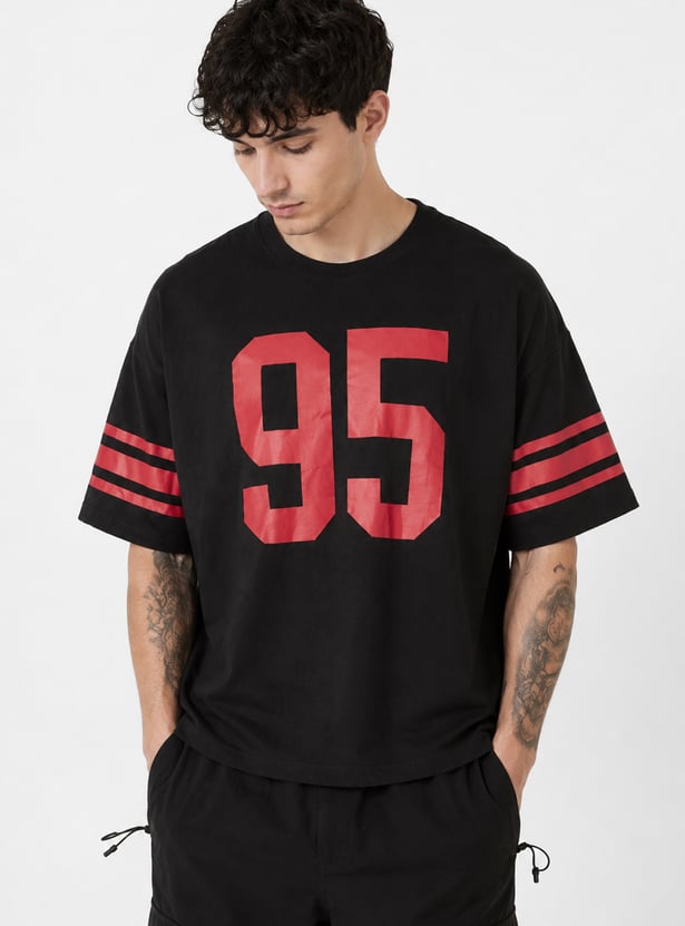 Men Printed Boxy Fit Sports T-shirt