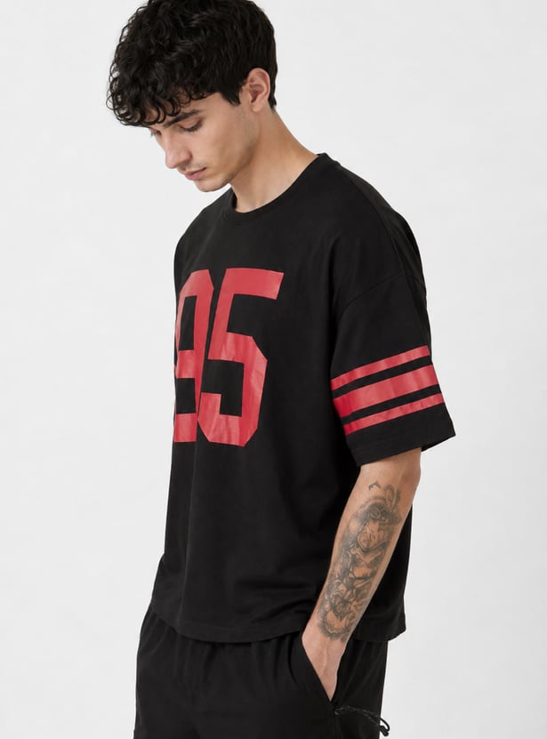 Men Printed Boxy Fit Sports T-shirt