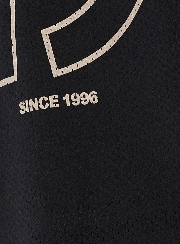 Men Back Print Mesh Sports T-shirt