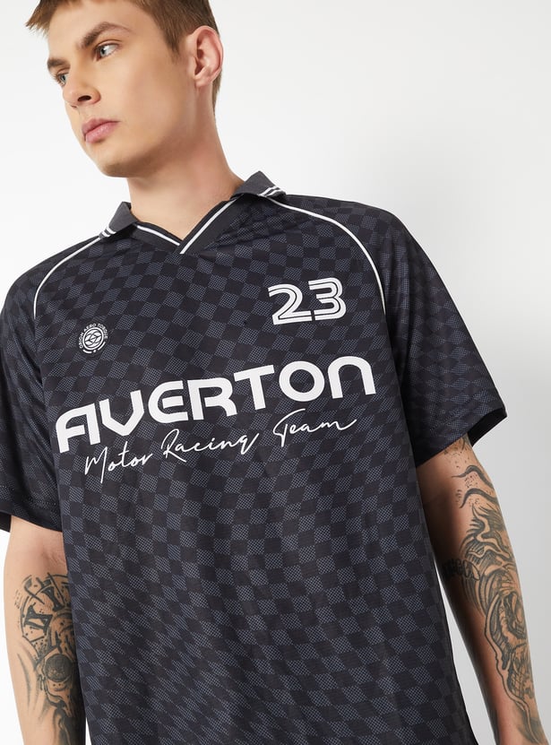 Men Printed Sports Polo T-shirt