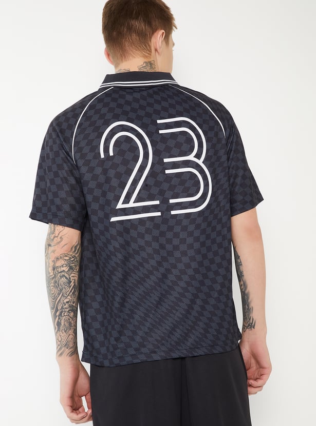 Men Printed Sports Polo T-shirt