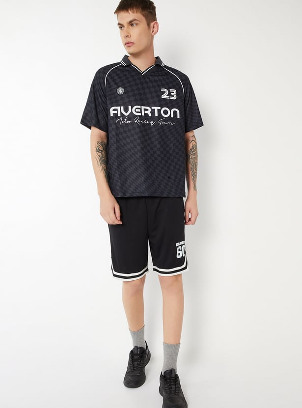 Men Printed Sports Polo T-shirt