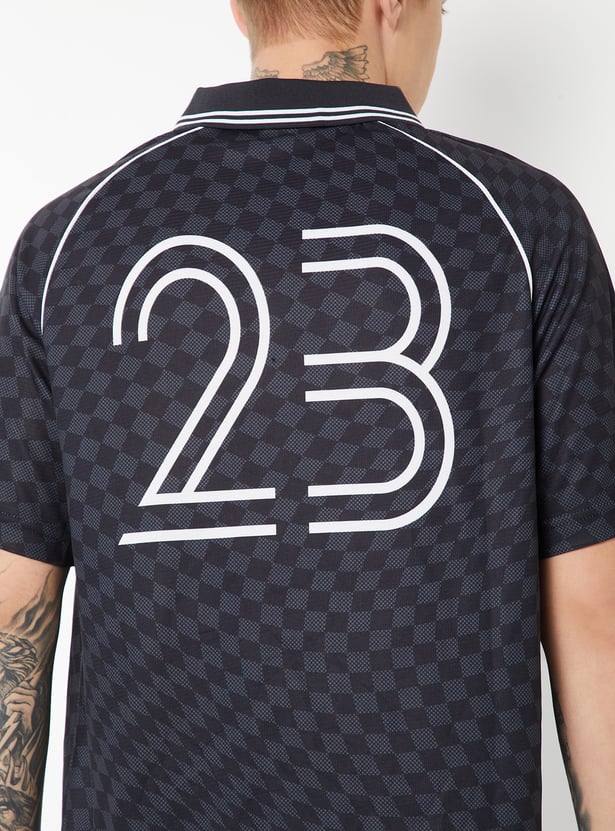 Men Printed Sports Polo T-shirt