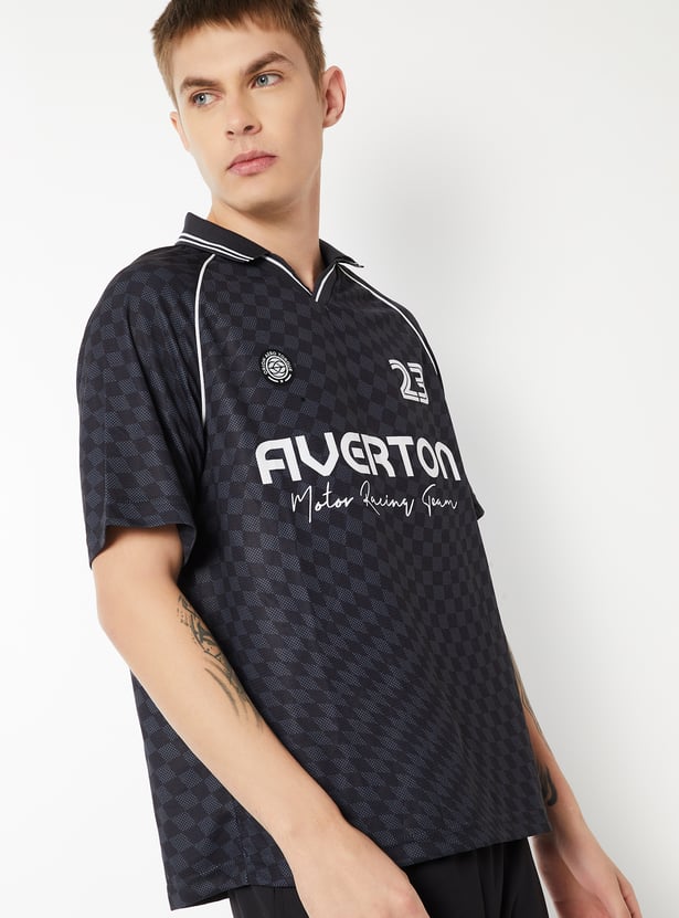 Men Printed Sports Polo T-shirt