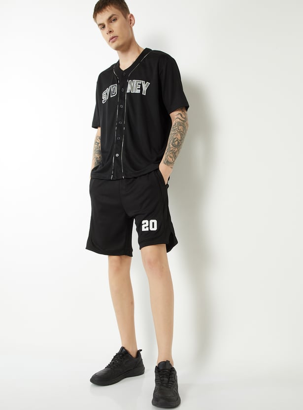 Men Solid Sports Shorts